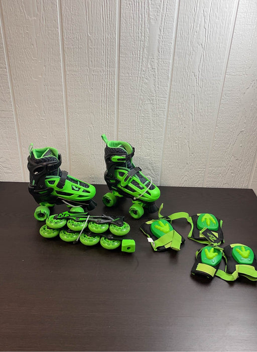 used Roller Derby Roller Skates With Interchangeable In-line And Quad Skates, Medium (shoe size 3-6)