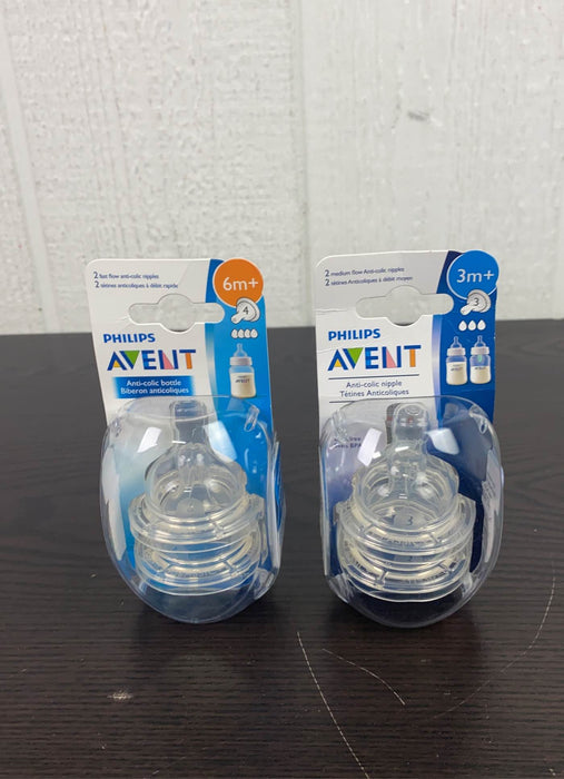 used BUNDLE Philips Avent Nipples, - Two 6-Month