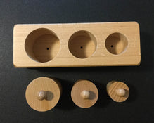 secondhand Montessori Wooden 3 Cylinder Block