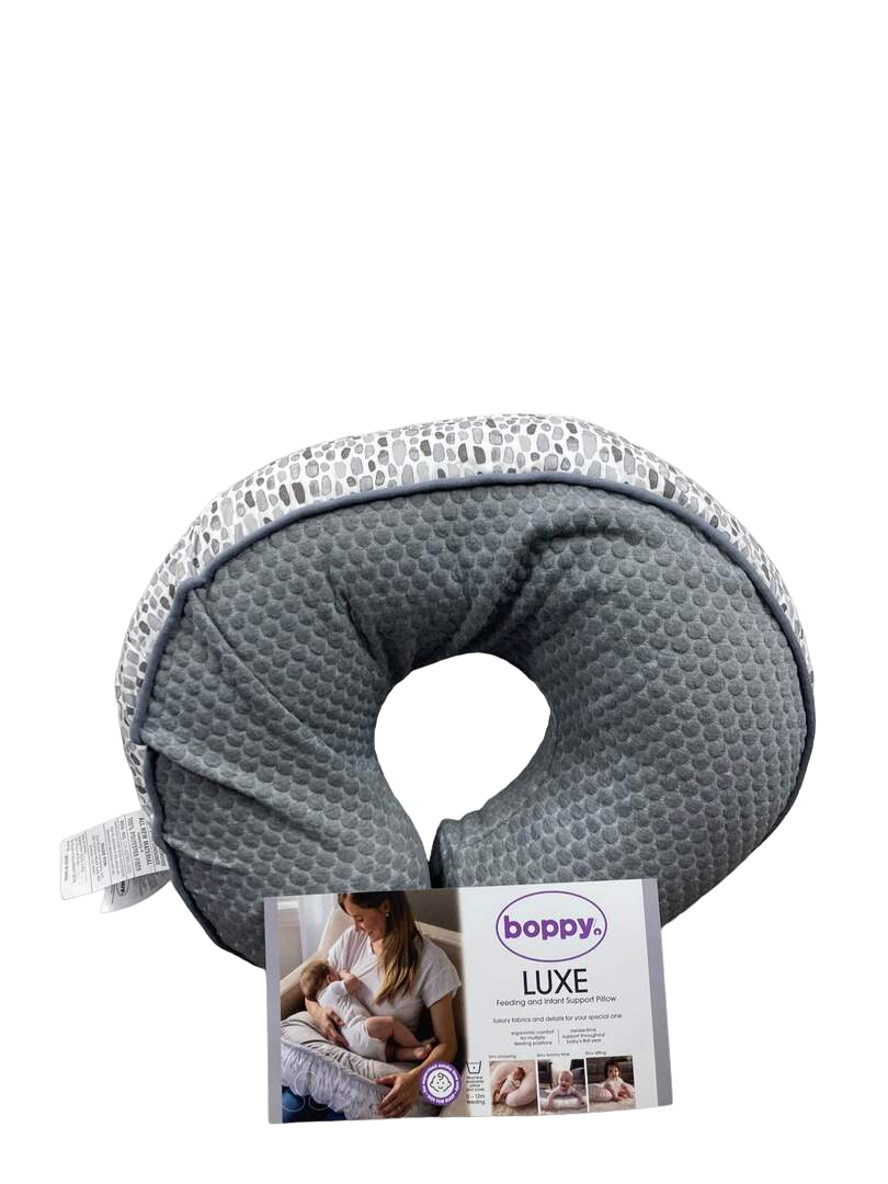 Boppy Luxe Feeding and Infant Support Pillow Grey Brushstrokes Pennyd