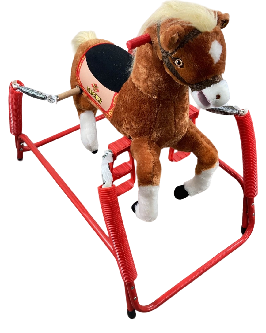 Rockin' Rider Spring Rockin’ Rider Lucky Talking Plush Spring Horse — GoodBuy Gear