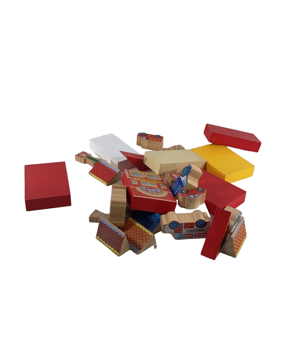 used Melissa & Doug Town Blocks Wooden Playset