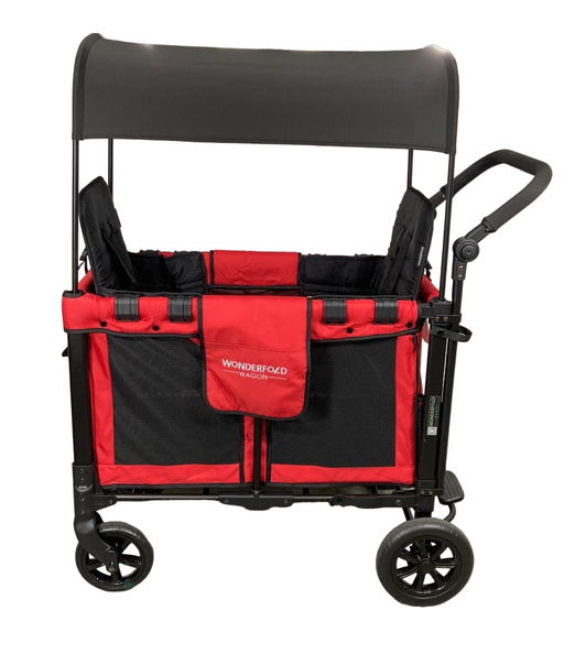 secondhand Wonderfold W2 Original Multifunctional Double Stroller Wagon, 2021, Red