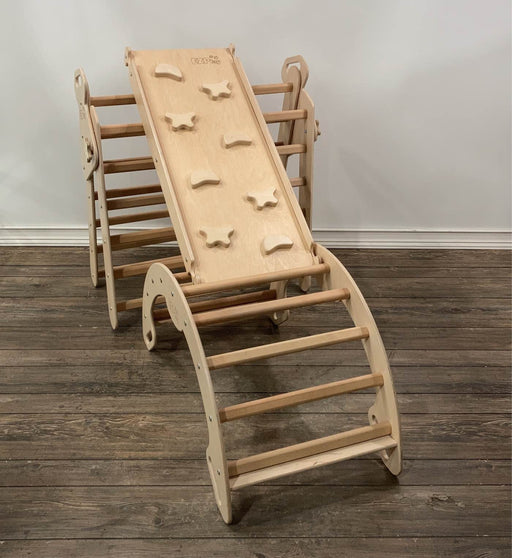 used EZ Play Pikler Climbing Gym: Foldable Triangle, Arch, And Slide Board