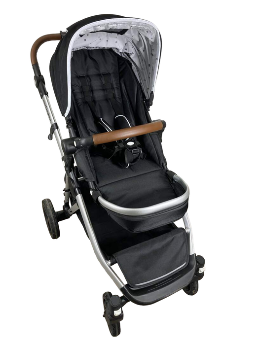 used Mockingbird Single to Double Stroller, 2022, Silver with Penny Leather, Watercolor Drops, Black