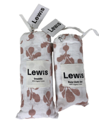 used Lewis Swaddle & Burp Cloth Set, Radish Mauve