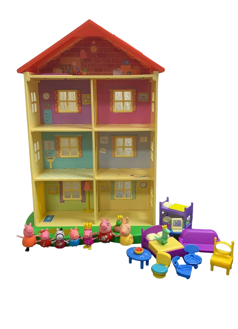 Peppa's Peppa high quality Pig Fancy Family Home 22in Lights Sounds Dollhouse House car slide