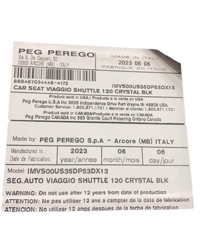 Peg Perego Viaggio Shuttle 120 Rigid Latch Booster, 2023, Crystal Blac