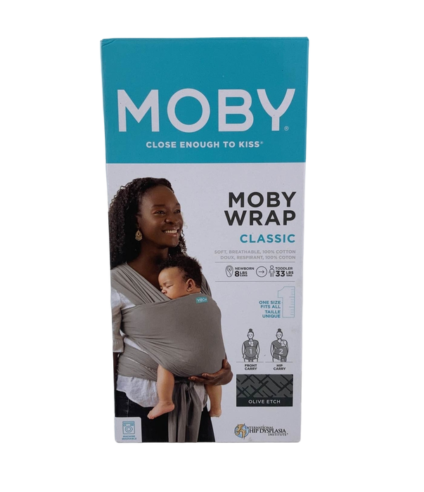 used Moby Wrap Baby Carrier, Olive Etch