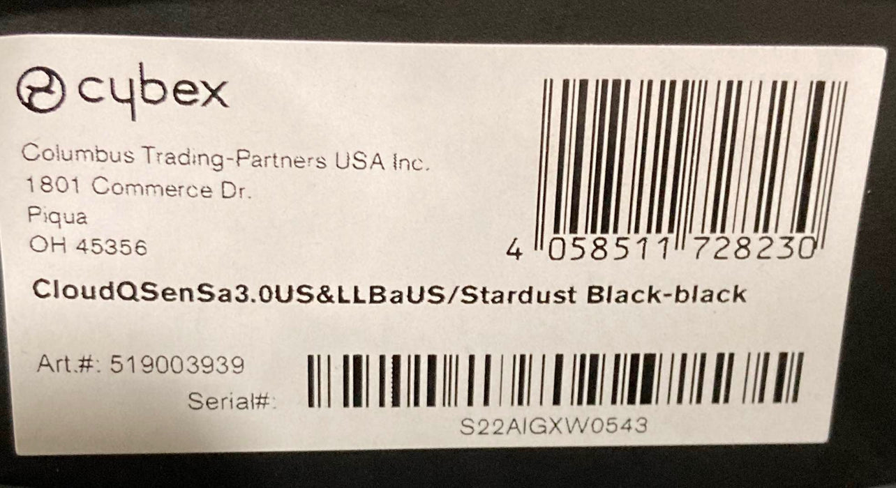 Cybex Cloud Q Infant Car Seat with SensorSafe, Stardust Black, 2022