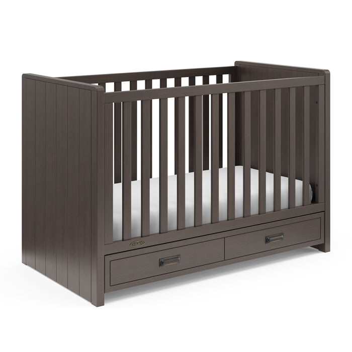 Graco Cottage 3-in-1 Convertible Crib With Storage Drawer, Mocha