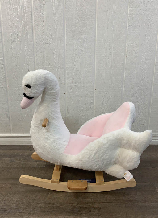 secondhand Qaba Kids Plush Ride On Rocking Animal, Swan