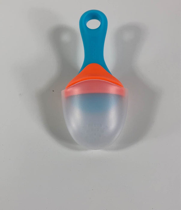 used Boon Pulp Silicone Feeder, 2-Pack, Orange/Green & Blue