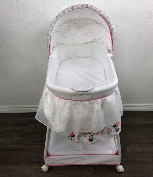 used Delta Children Deluxe Gliding Bassinet, Minnie Mouse