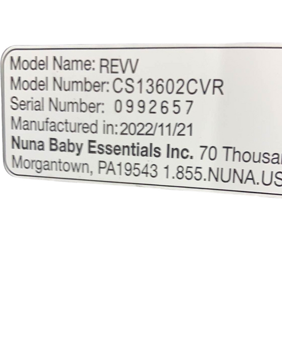 Nuna Revv Rotating Convertible Car Seat, 2022, Caviar