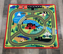 secondhand Melissa & Doug Round The Town Road Rug & Car Set