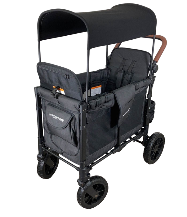 used Wonderfold W2 Luxe Multifunctional Double Stroller Wagon, Volcanic Black, 2023