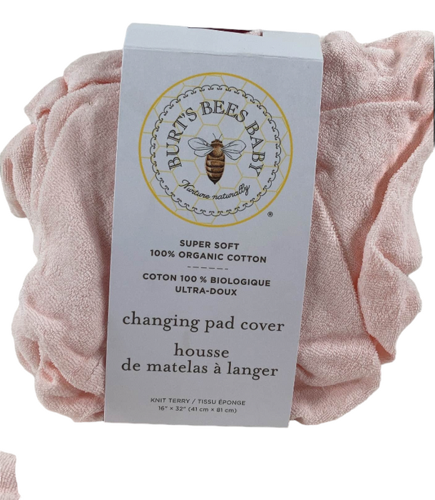 Burt's Bees Baby Changing Pad Cover, Organic Knit Terry, Light Pink