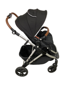 secondhand Mockingbird Single to Double Stroller, 2021, Silver with Black Leather, Watercolor Drops, Black 