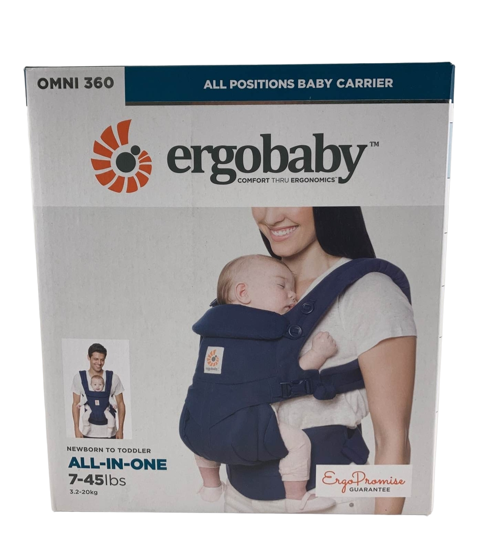 ergobaby omni 360 all-position baby carrier for newborn Ergobaby Omni 360 Cotton Baby Carrier, Midnight Blue