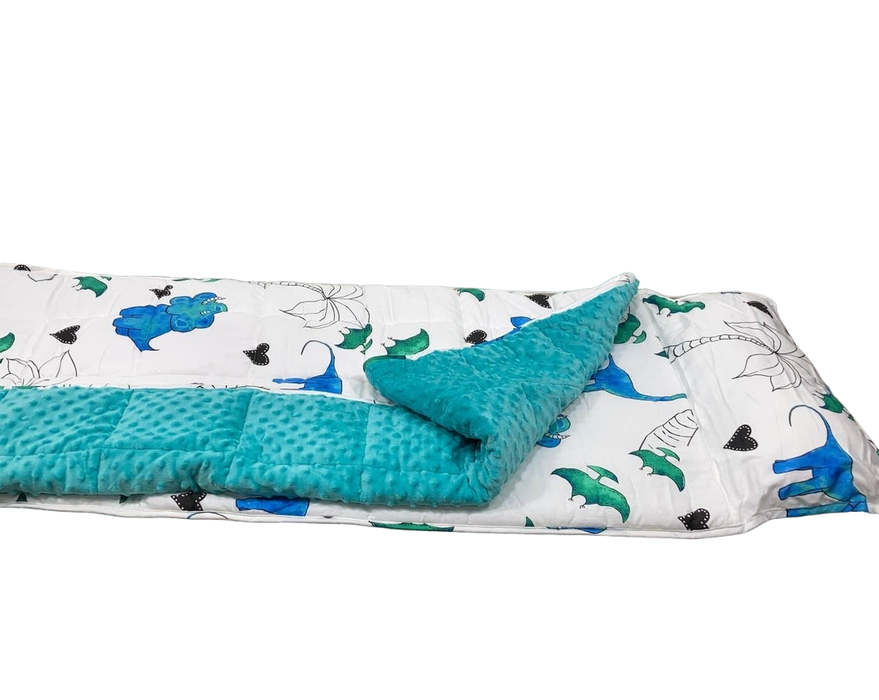 Shop JumpOff Jo Little Jo's Extra Long Nap Mat with Weighted Blanket, Tiny Dino Blue at GoodBuy Gear