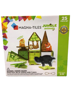 MAGNA-TILES Jungle Animals 25-Piece Magnetic Construction Set, The ORIGINAL  Magnetic Building Brand