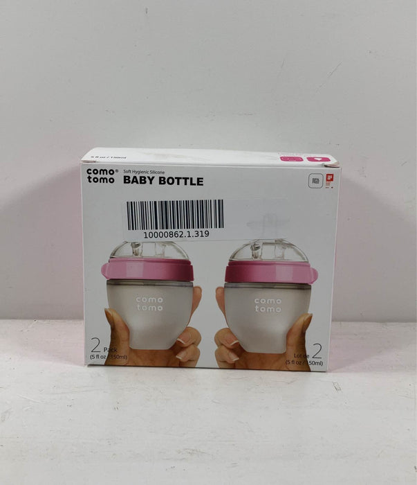 used Comotomo Bottles, 2 Pack, Pink, 5oz