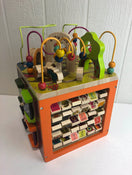 used B. Toys Zany Zoo Wooden Activity Cube