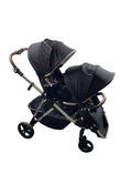 used Mockingbird Double Stroller, Black, 2020, Windowpane, Silver with Brown Leather