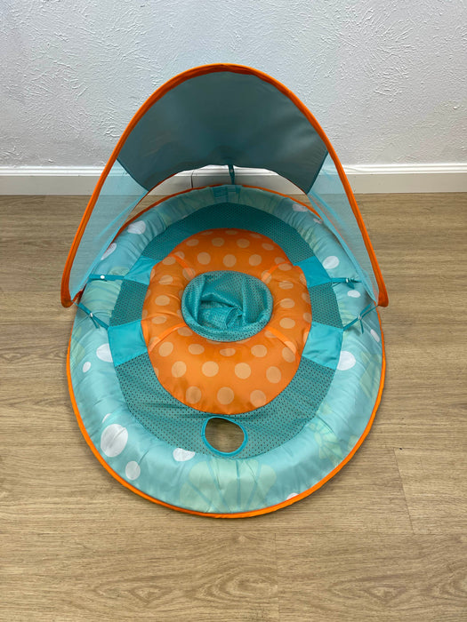 Shop SwimWays Baby Spring Float with Sun Canopy, Blue and Orange at GoodBuy Gear