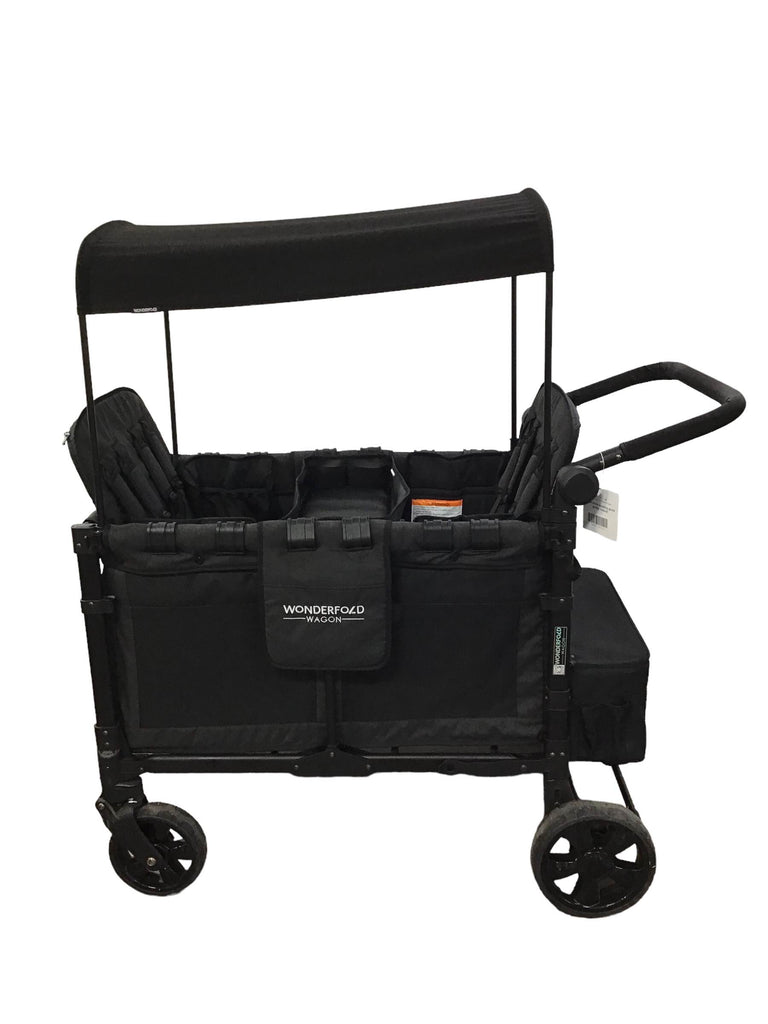 Wonderfold W4 Elite Stroller Wagon, Volcanic Black, 2022, With Double