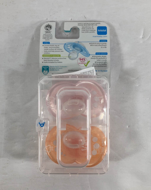 secondhand MAM Pearl Pacifiers M, 2 Pack, 6mo. +