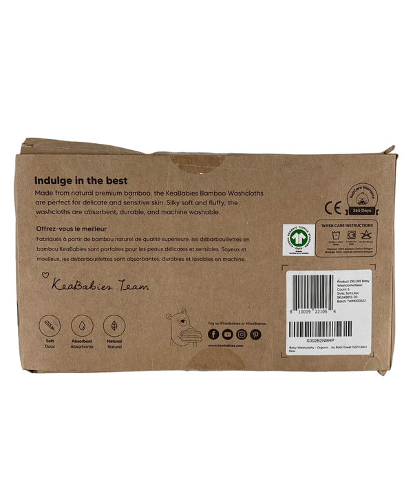 Shop KeaBabies Bamboo Washcloths 6 Pack, Soft Lilac at GoodBuy Gear
