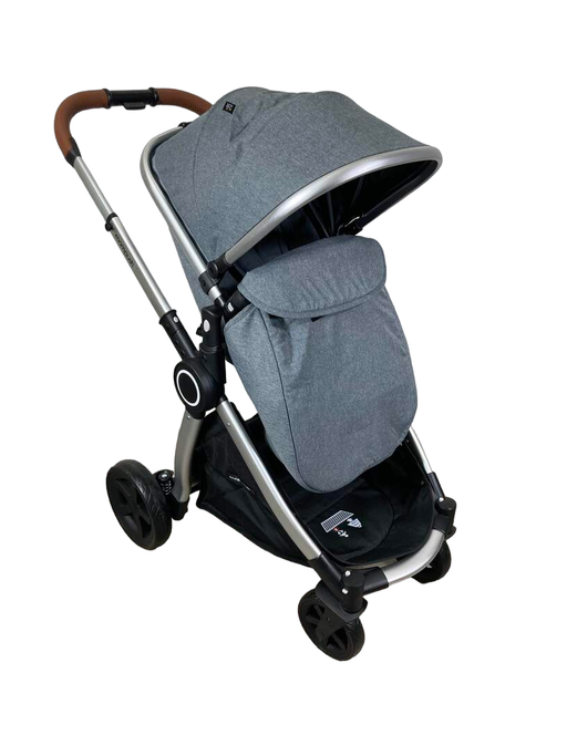 used Mompush Ultimate 2 Baby Stroller with Bassinet, 2022, Grey with Silver Frame