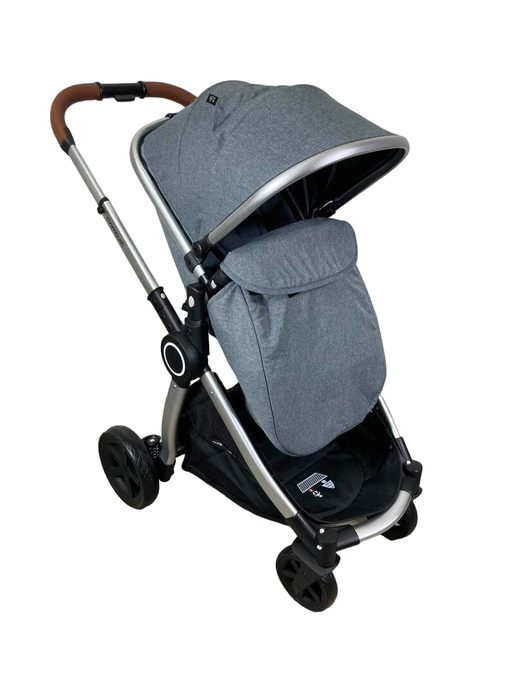 used Mompush Ultimate 2 Baby Stroller with Bassinet, 2022, Grey with Silver Frame