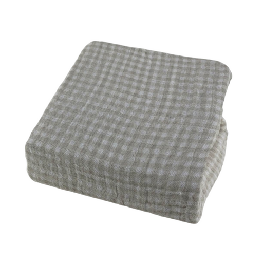 Shop Little Unicorn Cotton Muslin Fitted Crib Sheet, Tan Gingham at GoodBuy Gear