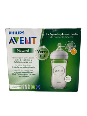 Philips Avent Natural Glass Baby Bottles, 8oz, 3-Pack