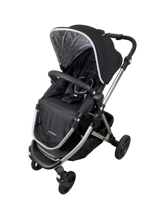 secondhand Mockingbird Single Stroller, 2023, Black, Windowpane, Silver With Black Leather