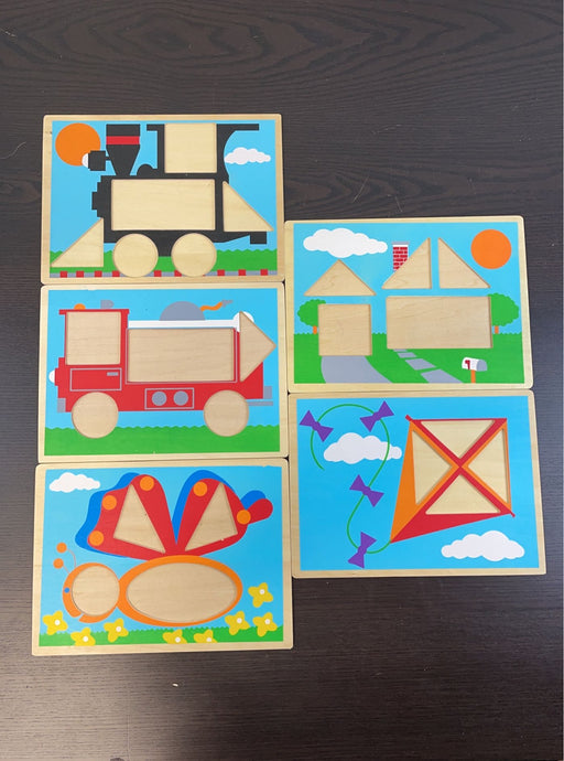 secondhand Melissa & Doug Pattern Blocks And Boards