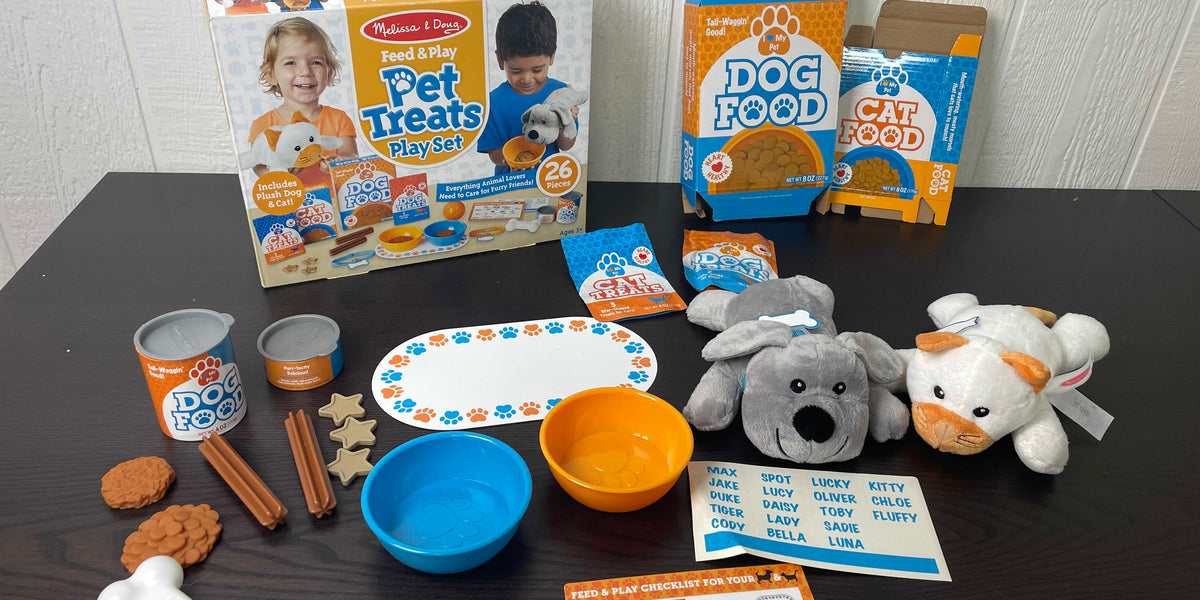 Melissa & Doug Pet Care Playset Bundle - Feeding & Grooming Kit With Plush Dog And Cat
