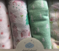 secondhand Cloud Island Flannel Blankets, 4 Pack