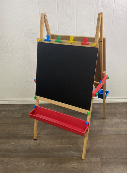 Melissa & Doug Deluxe Standing Art Easel - Dry-Erase Board, Chalkboard,  Paper Roller