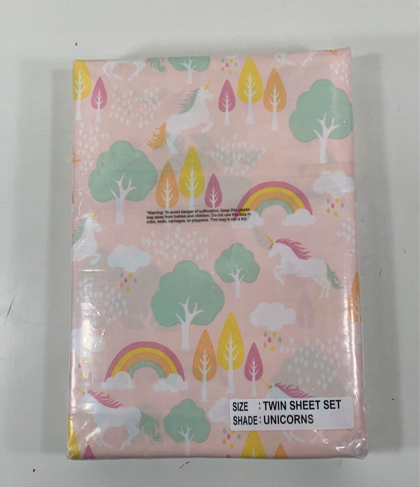 secondhand Amazon Basics Sheet Set, Twin Size Unicorn Pattern