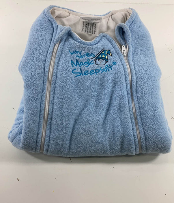 secondhand Baby Merlin's Magic Sleepsuit, Large 6-9 Months, Fleece, Blue