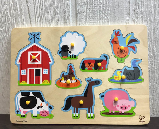 used Hape Toddler Wooden Peg Puzzle