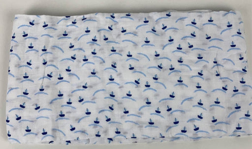 secondhand Angel Dear Swaddle Blanket, Blue sailboats