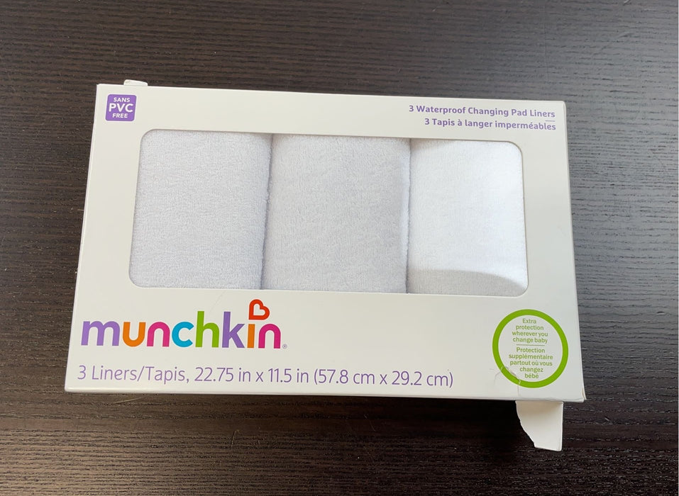 used Munchkin Waterproof Changing Pad Liners, 3 Count