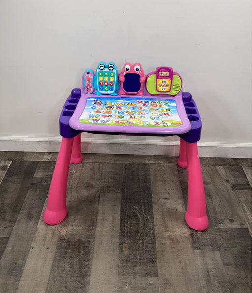 used VTech Touch And Learn Activity Desk, -pink & purple