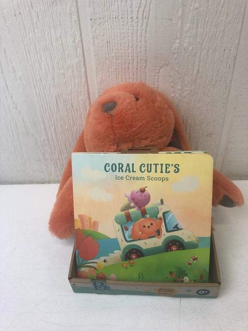 used B. Toys Happyhues Board Book And Plush Set, Coral Cutie