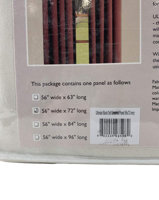 Shop Ricardo Trading Ultimate Grommet Panel Blackout Curtain, 56"W x 72"L, Ivory at GoodBuy Gear